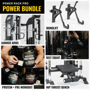 Jacked Up Power Rack PRO All-In-One Functional Trainer Cable Crossover Cage Home Gym w/ Smith Machine