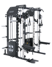 JACKED UP POWER RACK EXTREME 1:1 ALL-IN-ONE FUNCTIONAL TRAINER CABLE CROSSOVER CAGE HOME GYM W/ SMITH MACHINE